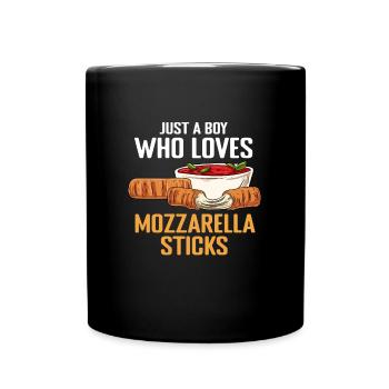 Nur ein Junge, der Mozzarella-Sticks liebt - Tasse einfarbig - Schwarz - Vorne