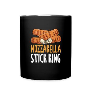 Mozzarella-Stick-König - Tasse einfarbig - Schwarz - Vorne