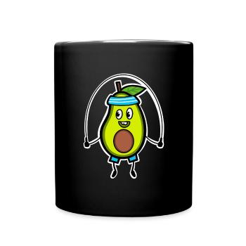 Avocado Seilspringen - Tasse einfarbig - Schwarz - Vorne