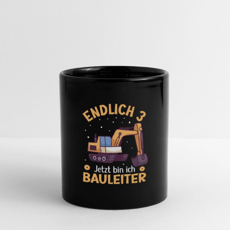 3. Geburtstag Junge Bagger Design Endlich 3 Tasse einfarbig