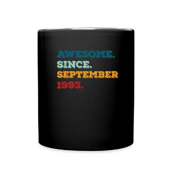 Anniversaire Septembre 1993 Né Année de naissance - Mug uni - noir - Devant