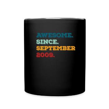 Anniversaire Septembre 2009 Né Année de naissance - Mug uni - noir - Devant