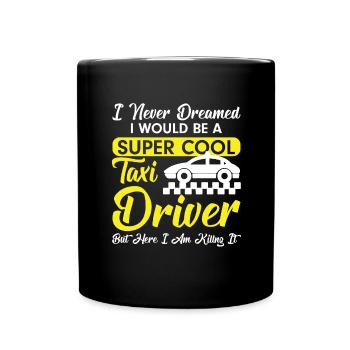 Super-héros Chauffeur de taxi Travail Taxis Profession - Mug uni - noir - Devant