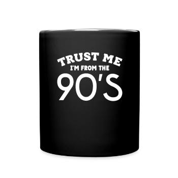 90er Jahre neunziger Kindheit - Tasse einfarbig - Schwarz - Vorne