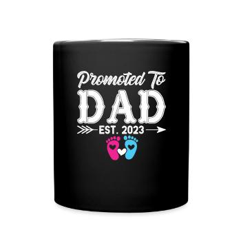 Vater 2023 - Papa 2023 - Papa werden Schwanger - Tasse einfarbig - Schwarz - Vorne