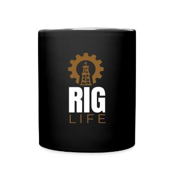 Rig Life Öl Bohren Bohrinsel - Tasse einfarbig - Schwarz - Vorne