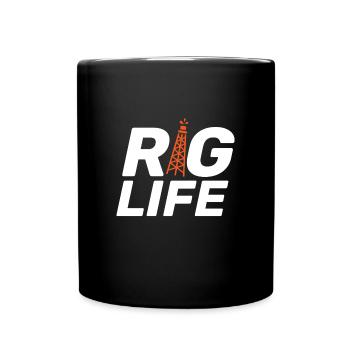 Rig Life Öl Bohren Bohrinsel - Tasse einfarbig - Schwarz - Vorne
