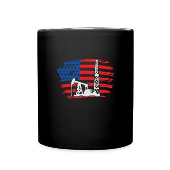 Drilling rig America Oil Drilling Rig - Full Colour Mug - black - Front