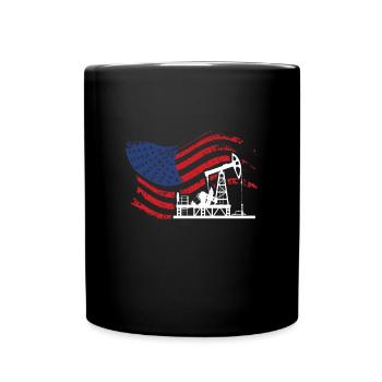 Bohrturm America Öl Bohren Bohrinsel - Tasse einfarbig - Schwarz - Vorne