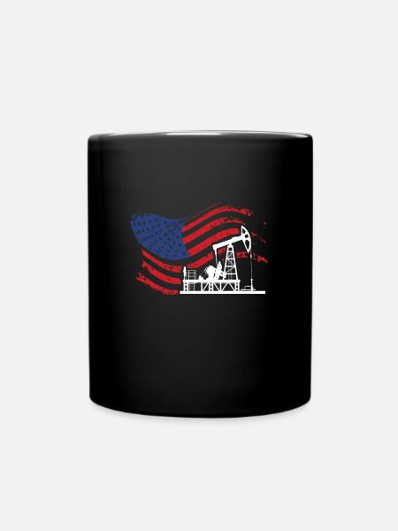 Bohrturm America Öl Bohren Bohrinsel - Tasse einfarbig - Schwarz