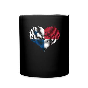 Panama herz Flagge Fahne Zentralamerika Kanal - Tasse einfarbig - Schwarz - Vorne