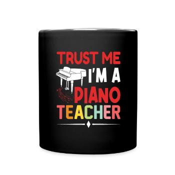 Pianist Klavierspieler Klavier Piano Lehrer - Tasse einfarbig - Schwarz - Vorne
