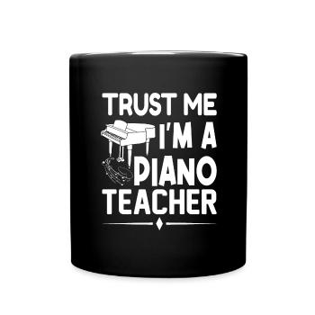 Pianist Klavierspieler Klavier Piano Lehrer - Tasse einfarbig - Schwarz - Vorne