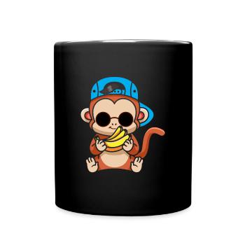 Just Freaking Love Monkeys And Bananas - Full Colour Mug - black - Front