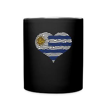 Uruguay Flag Heart Latin America Travel Holidays - Full Colour Mug - black - Front