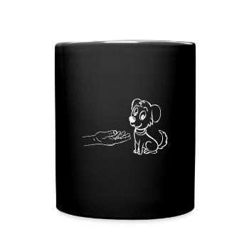 Happy Adoption Adoptionstag Hund Welpe Süß - Tasse einfarbig - Schwarz - Vorne