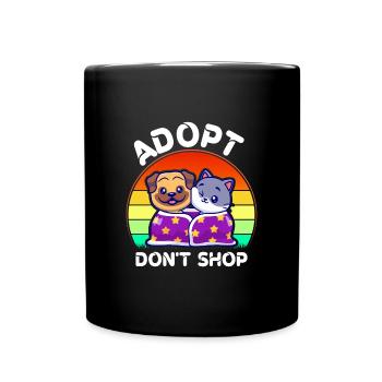 Adopt Don't Shop Stuff Adopt Cat Dog - Full Colour Mug - black - Front