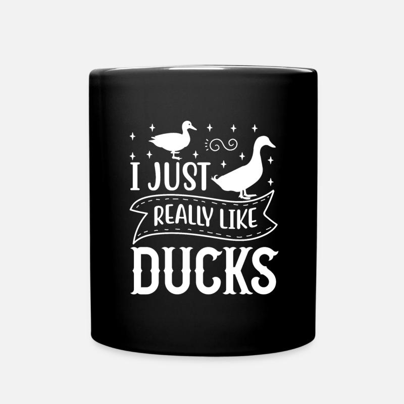Duck Duck Owner Ducks Farm Farmer - Full Colour Mug - black