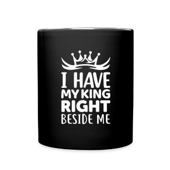 Newly married wedding couple partner look - Full Colour Mug - black - Front