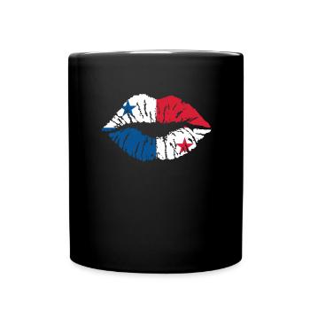 Panama herz Flagge Fahne Zentralamerika Kanal - Tasse einfarbig - Schwarz - Vorne