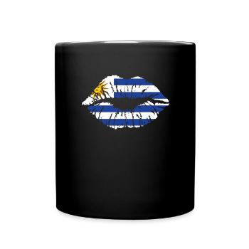 Uruguay Flag Heart Latin America Travel Holidays - Full Colour Mug - black - Front