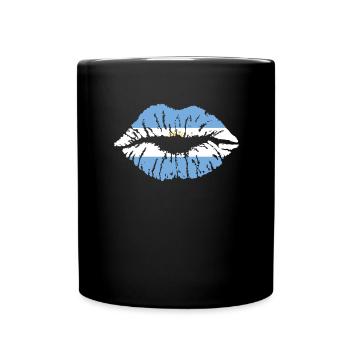 Argentine Drapeau Drapeau Coeur Amérique du Sud Espagnol - Mug uni - noir - Devant