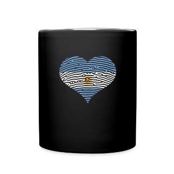 Argentine Drapeau Drapeau Coeur Amérique du Sud Espagnol - Mug uni - noir - Devant