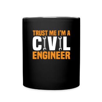 Civil Engineer Bridge Construction Statics Structural Engineer - Full Colour Mug - black - Front