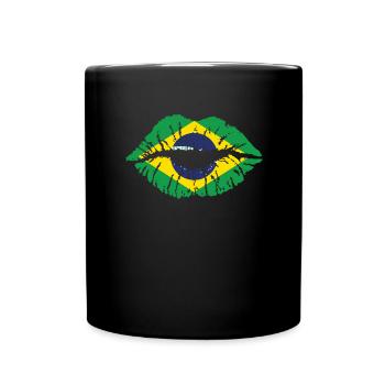 Brasilien Brasilianer Kultur Reisen Herz Flagge - Tasse einfarbig - Schwarz - Vorne