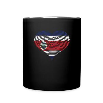 Costa Rica Flag Flag Heart - Full Colour Mug - black - Front