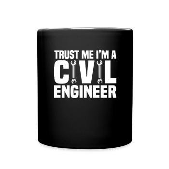 Bauingenieur Brückenbau Statik Statiker Ingenieur - Tasse einfarbig - Schwarz - Vorne