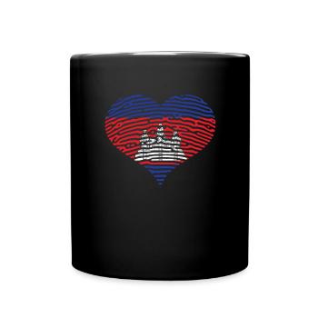 Colombia Heartbeat Flag Vintage Colombia - Full Colour Mug - black - Front