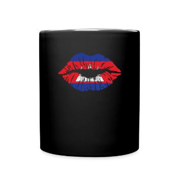 Colombia Heartbeat Flag Vintage Colombia - Full Colour Mug - black - Front