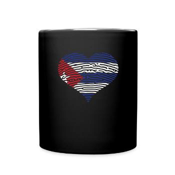 Cuba Flag Heart Flag Cubans - Full Colour Mug - black - Front
