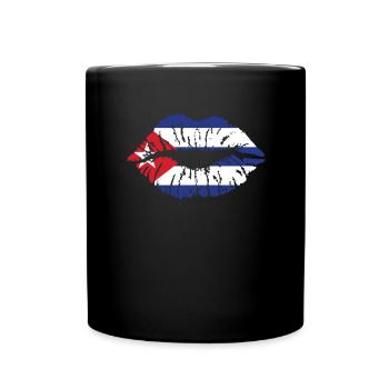Cuba Flag Heart Flag Cubans - Full Colour Mug - black - Front