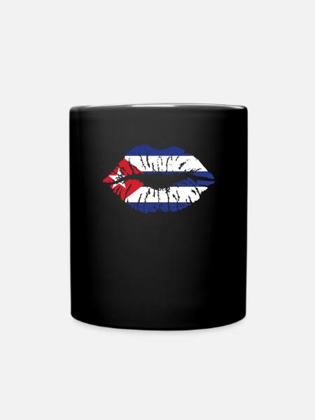 Cuba Flag Heart Flag Cubans - Full Colour Mug - black