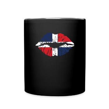 Dominican Republic Heart Flag Flag - Full Colour Mug - black - Front