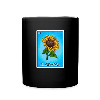 El Girasol Sonnenblumenkarte Mexikanische Lotterie - Tasse einfarbig - Schwarz - Vorne