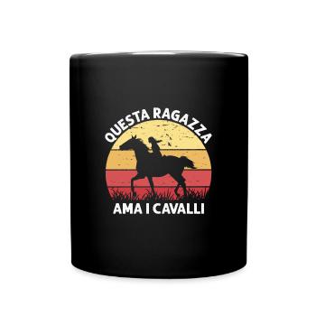 Dieses Mädchen Liebt Pferde Reiten - Tasse einfarbig - Schwarz - Vorne