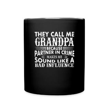 Grandpa the bad influence - Full Colour Mug - black - Front