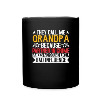 Grandpa the bad influence - Full Colour Mug - black - Front
