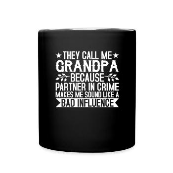 Grandpa the bad influence - Full Colour Mug - black - Front