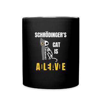 Schrödingers Cat Is Schrödingers Katze - Tasse einfarbig - Schwarz - Vorne