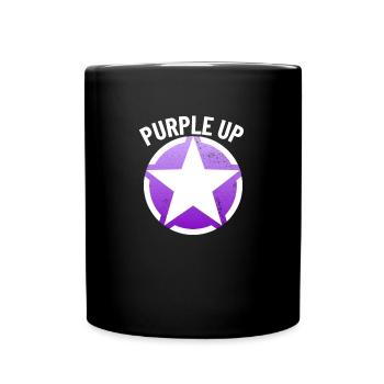 Lila up milit�rstar milit�r Kinder lila lila auf - Tasse einfarbig - Schwarz - Vorne