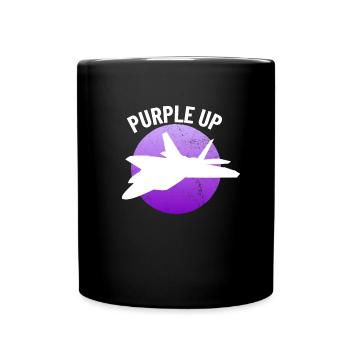 Lila up f22 Raptor Milit�r Kinder Jungen F-22 - Tasse einfarbig - Schwarz - Vorne