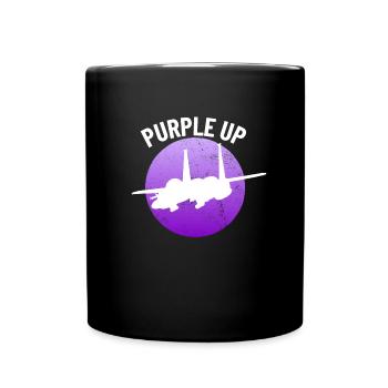Lila up F15 Eagle Military Kinder Jungen F-15 - Tasse einfarbig - Schwarz - Vorne