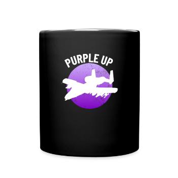 Lila up A10 Warthog Military Kids Jungen A-10 - Tasse einfarbig - Schwarz - Vorne