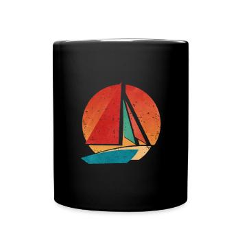Retro Catamaran - Full Colour Mug - black - Front