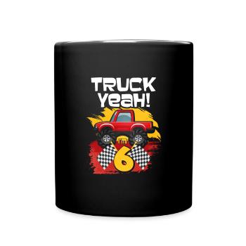 6. Geburtstag - Tasse einfarbig - Schwarz - Vorne