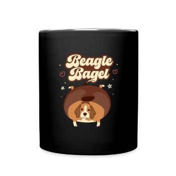 Beagle Bagel - Tasse einfarbig - Schwarz - Vorne